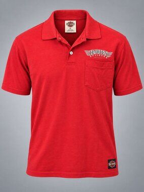 Harley-Davidson Mens Medium Polo Shirt Red Suburban Motors Thiensville WI USA